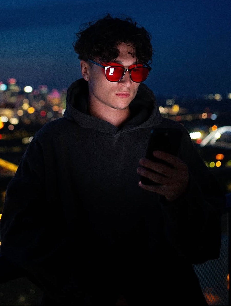 Occhiali Flow usati di sera